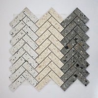 Carreaux de mosaïque en pierre de galets de marbre hexagonaux