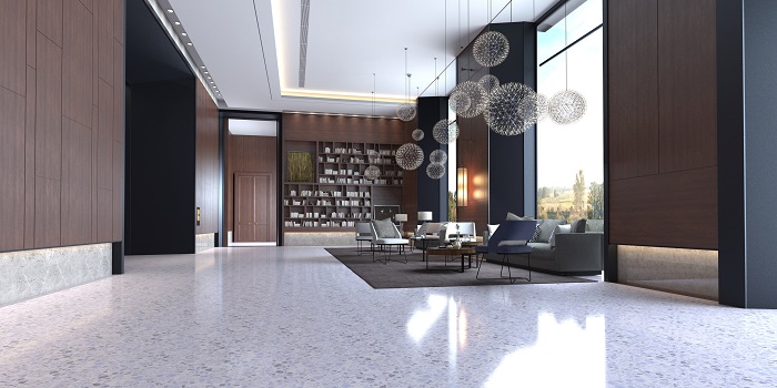 white terrazzo