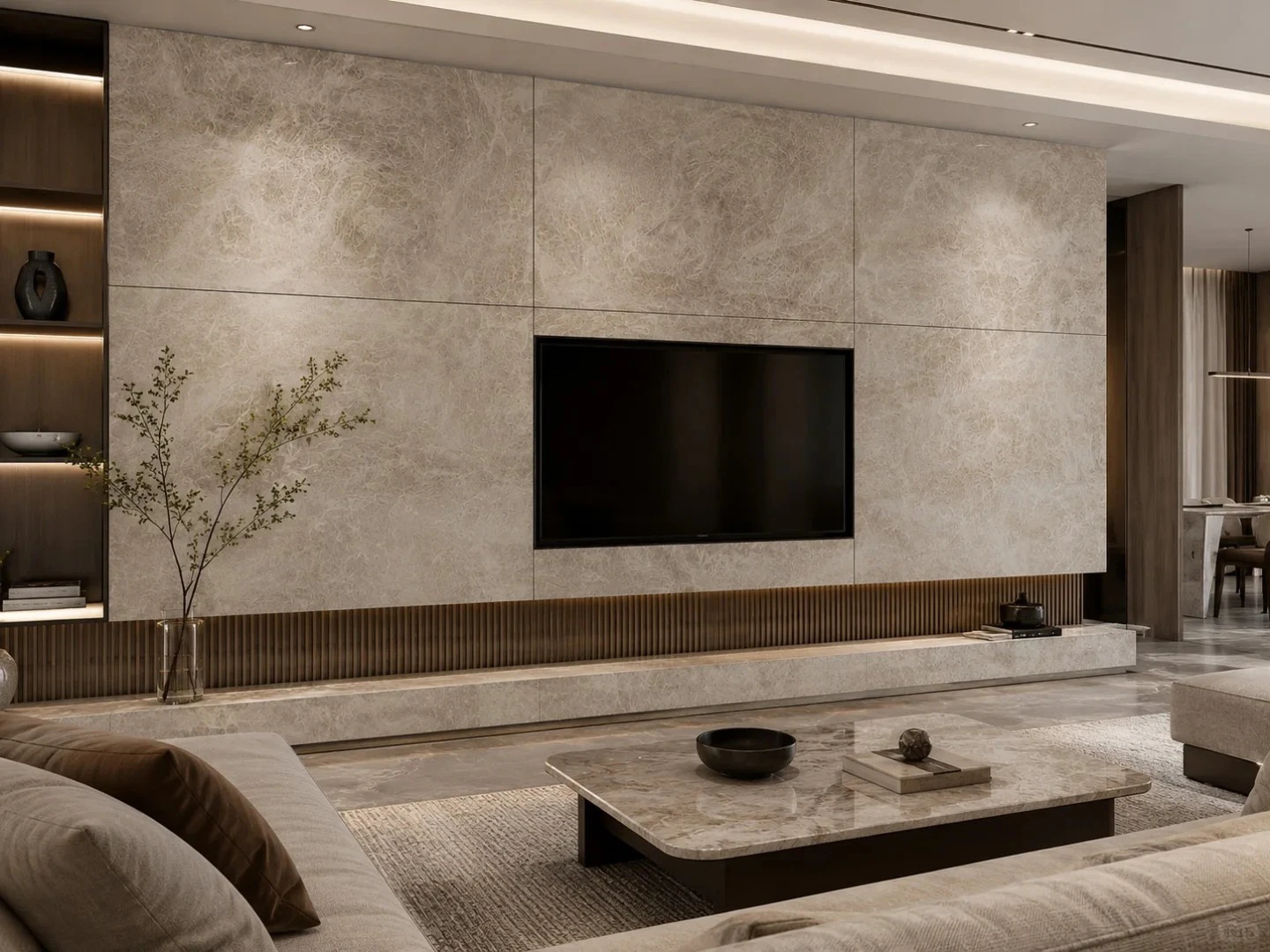 Taj Mahal Quartzite Living Room