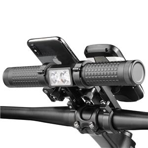 Extended Handlebar Mounted Power Bank Phone Holder Bike Light Set