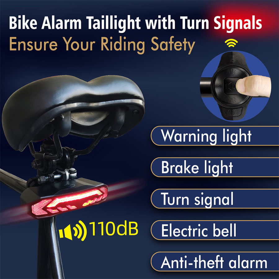 Supply Electric Bell Alarm Turn Signals Brake Bicycle Rear Strobe Laser