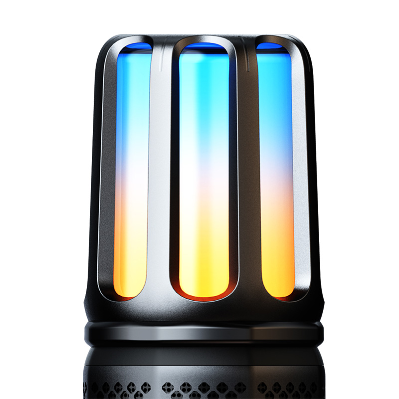 Outdoor waterproof portable speaker with lamp and handle for camping