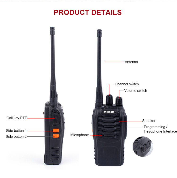 Long Distance Rechargeable 2 Way Walkie Talkie