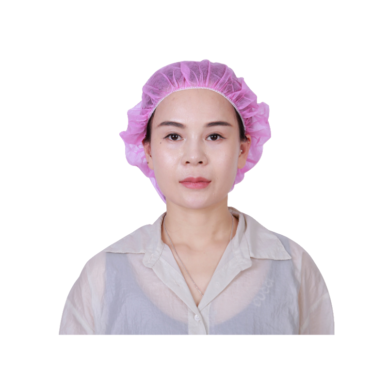 21inch White Blue Nonwoven Disposable Round Nurse Cap Mob Surgical Mob Cap