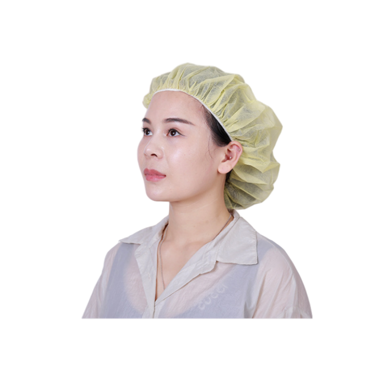 21inch White Blue Nonwoven Disposable Round Nurse Cap Mob Surgical Mob Cap