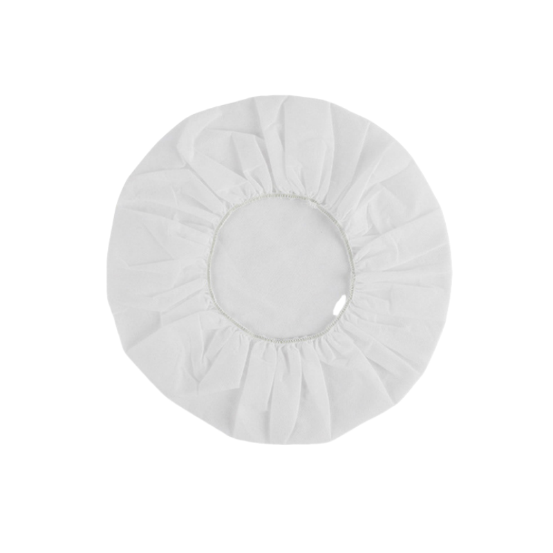 21inch White Blue Nonwoven Disposable Round Nurse Cap Mob Surgical Mob Cap
