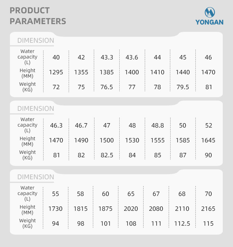 229MM 20-70L ISO Tped High Pressure Vessel Seamless Steel Mixed Gas Cylinder