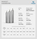 Cylindre de gaz mélangé en acier sans soudure de récipient à haute pression d'OIN de 232MM 38-52L 5.4MM