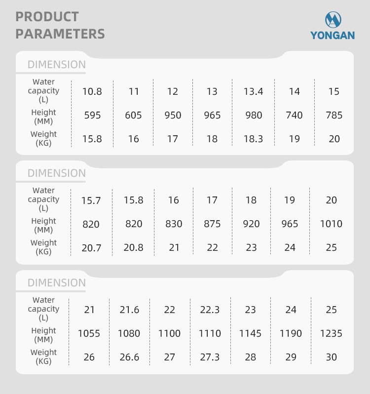 180MM 6-25L 4.7MM ISO Tped High Pressure Vessel Seamless Steel Mixed Gas Cylinder