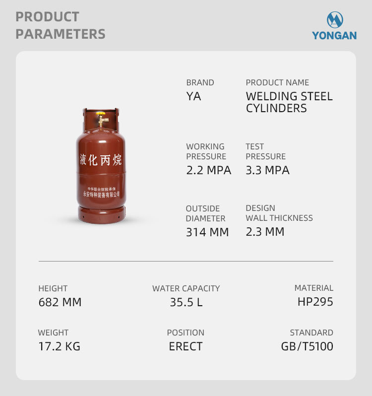 17.2kg 72L New Home Types Of Welded Cylinder For Sale Propane Cylinder