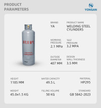 50kg Refillable Double Valve Empty LPG Gas Cylinder High Quality