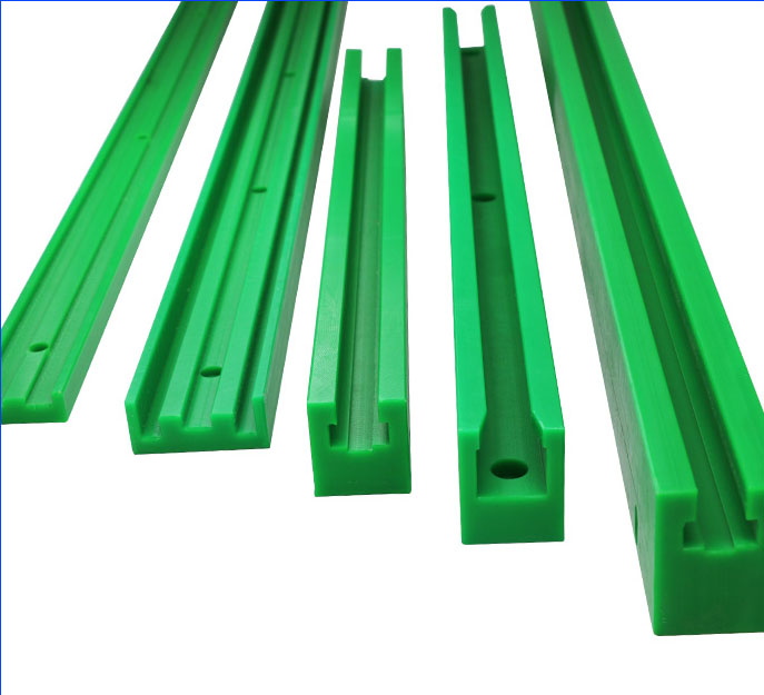 What is the reason for using polymer polyethylene sheets as raw materials for chain guides