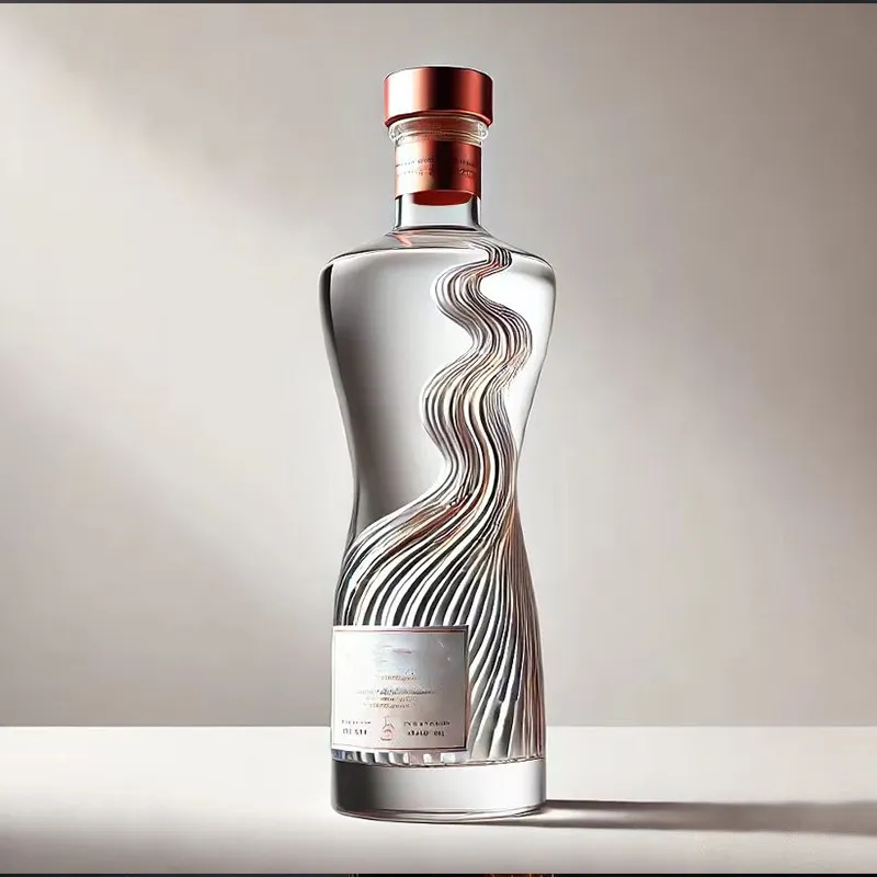 Unique shape finger long neck rum vodka glass bottle