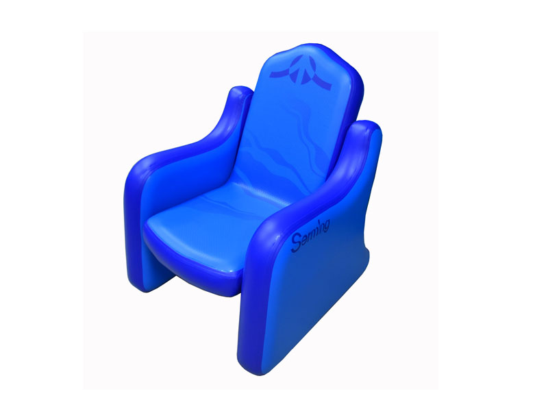 Asiento de entretenimiento inflable azul Dropstitch