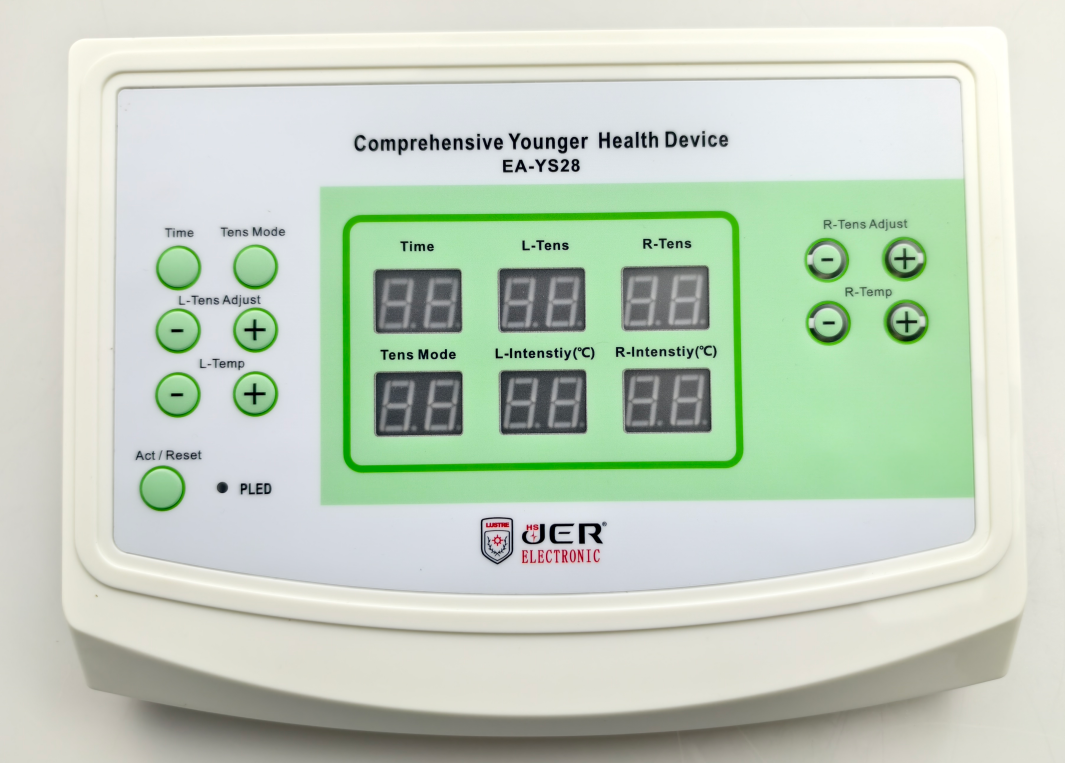 JER New Product 2026 Two Output Port Far Infrared Warm+TENS EMS Pulse Stimulation Massage Weight Loss Belt