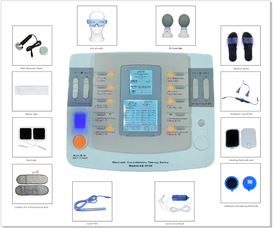 New Product 2026 EA-VF38 8 Channels Music EMS/TENS Muscle Stimulator Physical Therapy Equipment