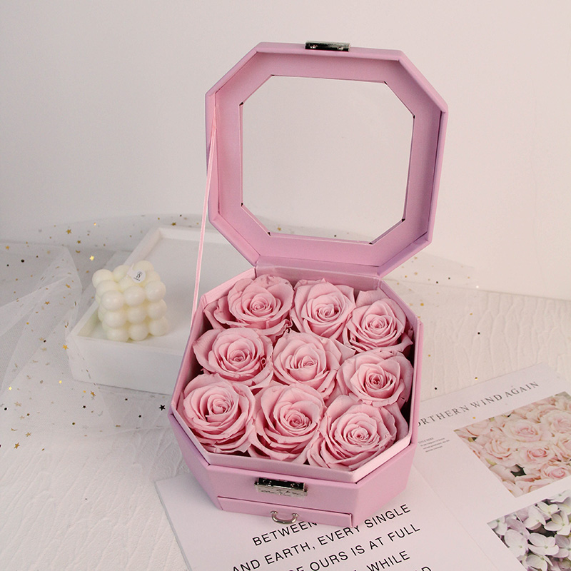 everlasting roses in box