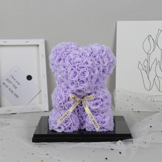 Preserved Rose Lovely Bear Immortal Flower