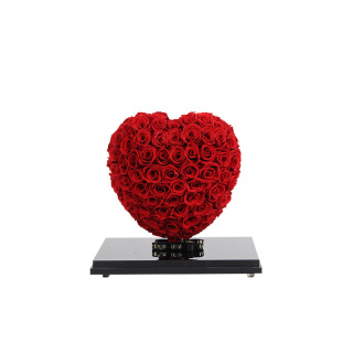 Romantico cuore di rosa conservato in 3D