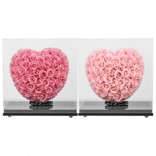 Romantico cuore di rosa conservato in 3D