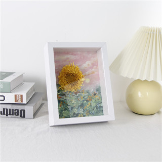 Cornice per foto creativa con girasole stabilizzato