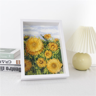 Cornice per foto creativa con girasole stabilizzato