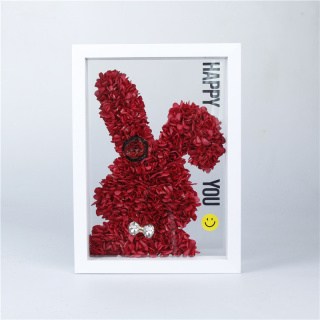 Cadre photo lapin fleur éternelle