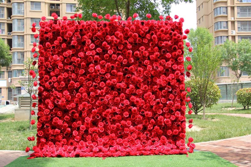 burgundy flower wall