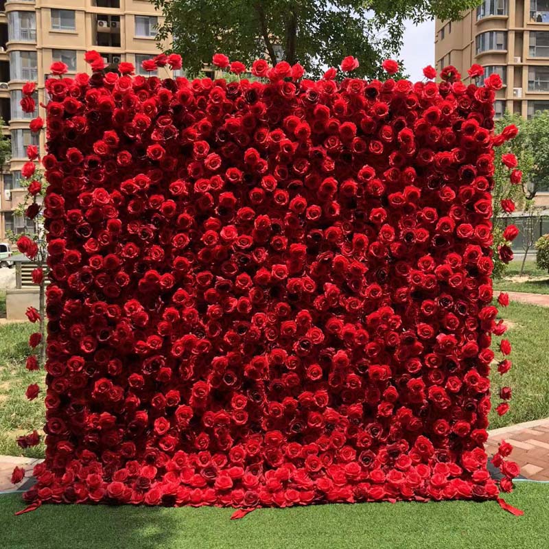 burgundy flower wall