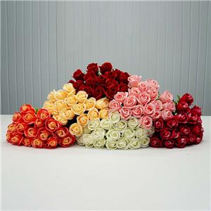 Rosa artificiale rosa di seta decorativa