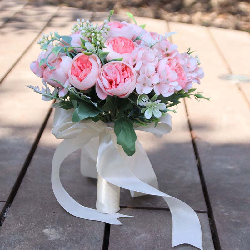 silk rose wedding bouquet