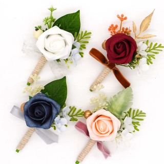 Műselyem virág fűző és boutonniere készlet
