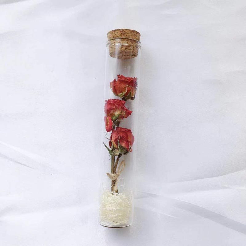 rose in glass bottle