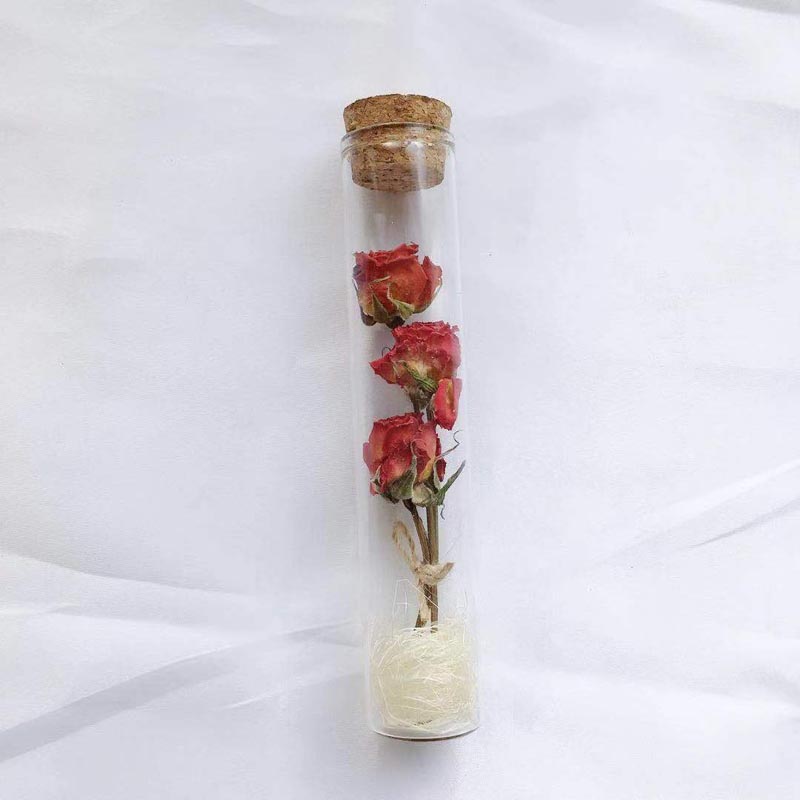 rose in glass bottle