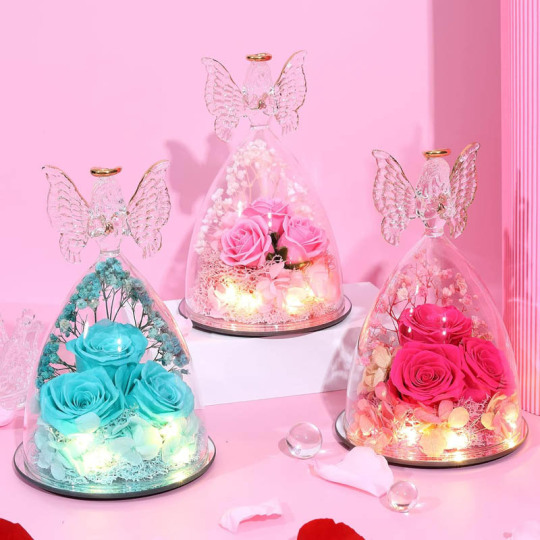 Bunga Terpelihara Penutup Kaca Malaikat