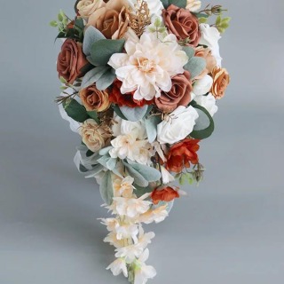 Matrimonio Sposa Azienda Fiori Bouquet Rose Di Seta