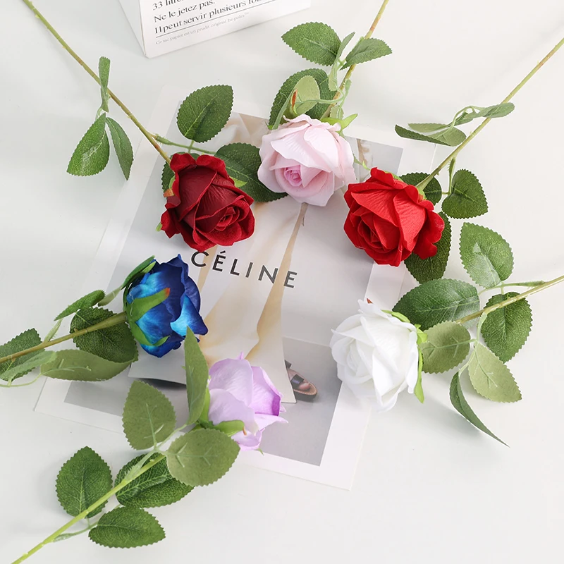 Testa di rosa artificiale diametro 8 cm. Regalo per la festa della mamma