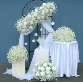Centres de table de mariage Boule florale blanche