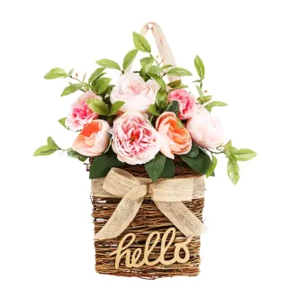 Decorazione domestica Simulazione Cesto di fiori da appendere alla parete
