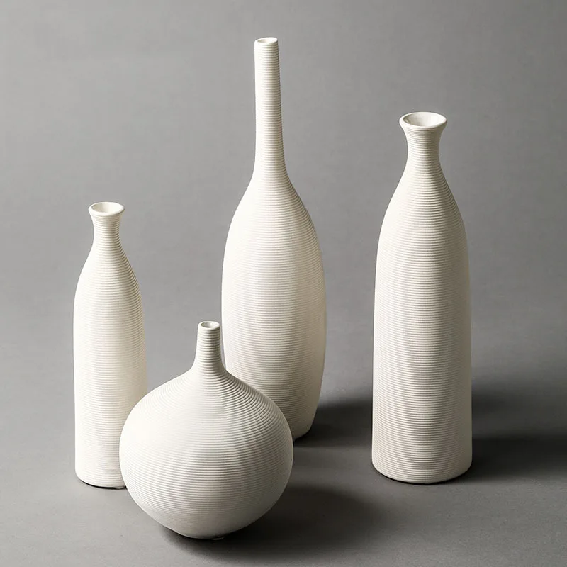 white vases