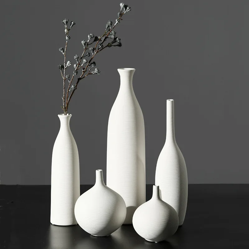 white vases