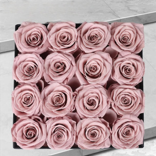 Confezione regalo con 16 teste di fiori stabilizzati