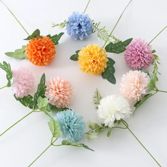 Мягкий декоративный искусственный цветок с одной головкой