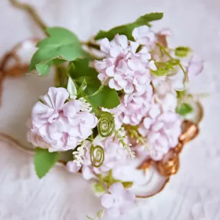 Bouquet di ortensie di seta a testa piccola