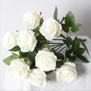 Decorazione per feste Bouquet di rose artificiali a 9 teste