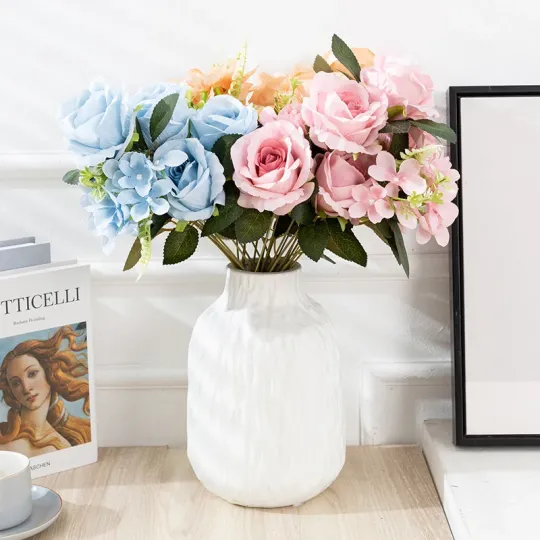 인공 장미 꽃 10 머리 꽃다발