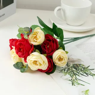 Decorazioni per matrimoni Bouquet di rose di seta a 10 teste