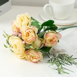 Decorazioni per matrimoni Bouquet di rose di seta a 10 teste