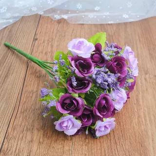 Bouquet di rose artificiali con 20 teste piccole