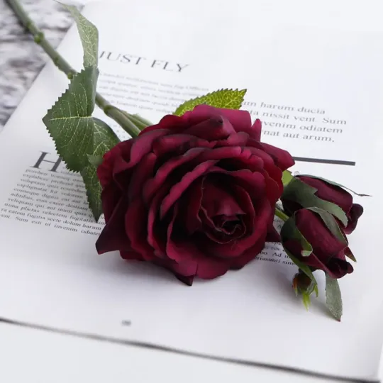 रियल टच सिंगल सिमुलेशन गुलाब